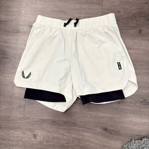 ASRV Men's Off-White Athletic Shorts